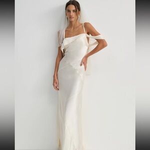 Elegant White Satin Gown